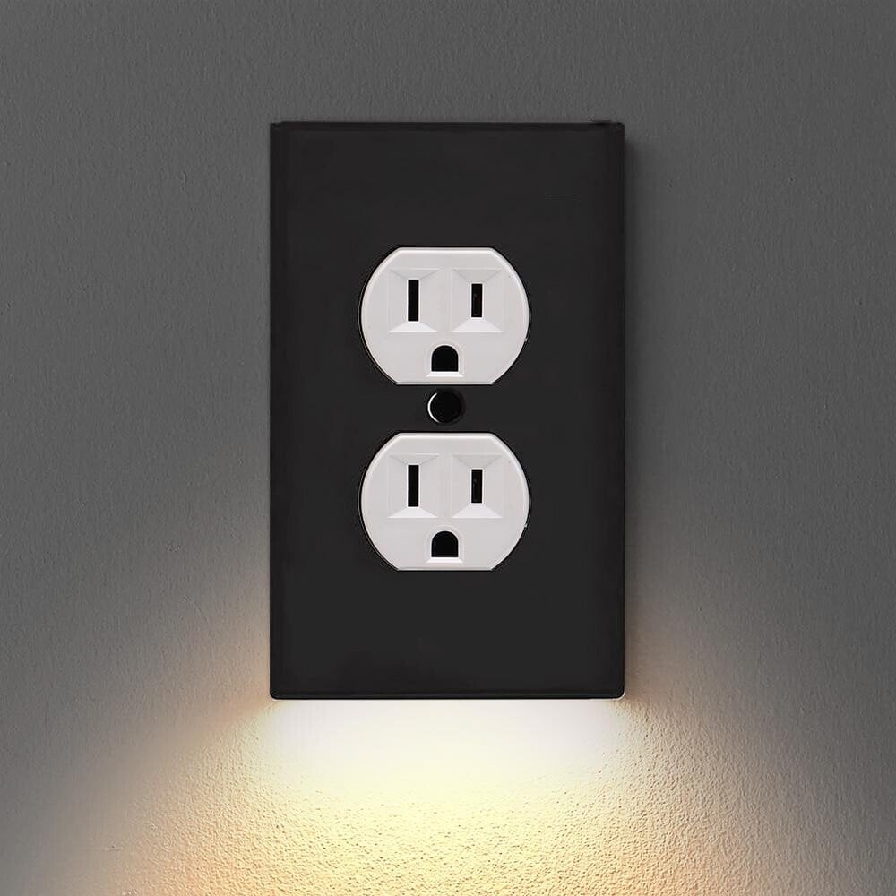 Outlet Wall Plate With Night Lights-No Batteries or Wires