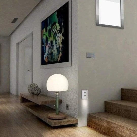 Outlet Wall Plate With Night Lights-No Batteries or Wires